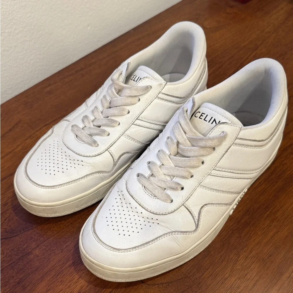 CELINE TRAINER LOW LACE-UP SNEAKER IN CALFSKIN 37 - Picture 4 of 7